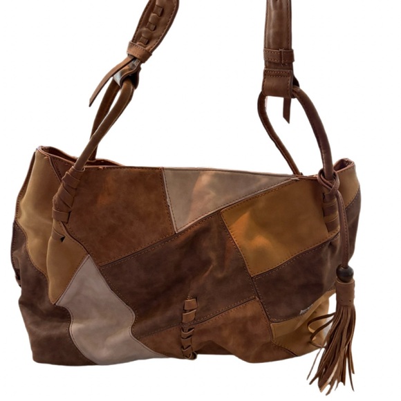 kenzie Handbags - Kenzie Bag Brown Patchwork Design